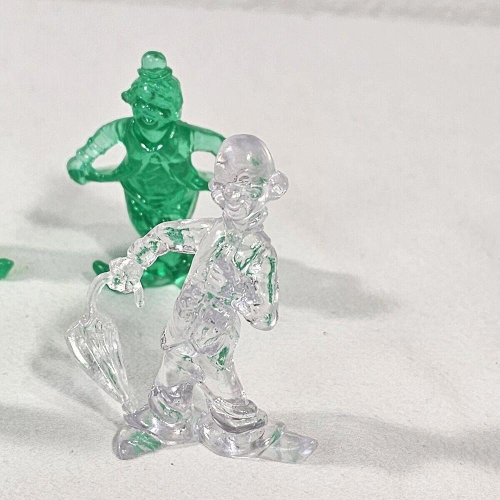 Vintage Lucite Clown Plastic Cake Topper Toy Figure Prize Translucent Lot Of 10 - Picture 4 of 7